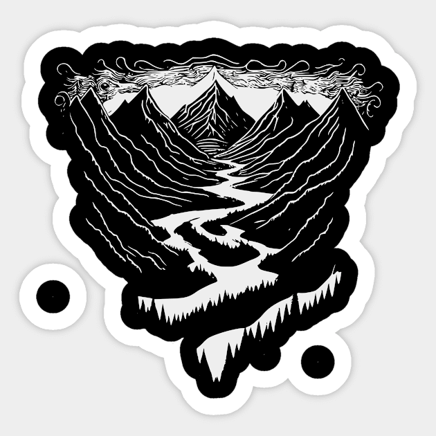 Mountains Rivers Sticker by Bongonation